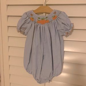 Southern Sunshine Smocked pumpkin bubble
